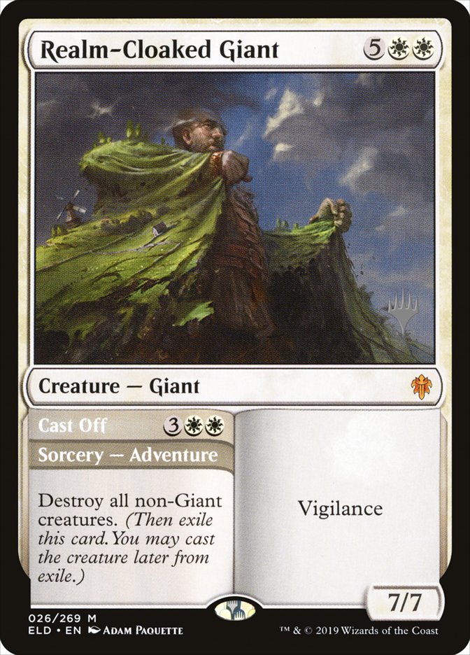 Realm-Cloaked Giant // Cast Off (Promo Pack) [Throne of Eldraine Promos] | Good Games Cannington