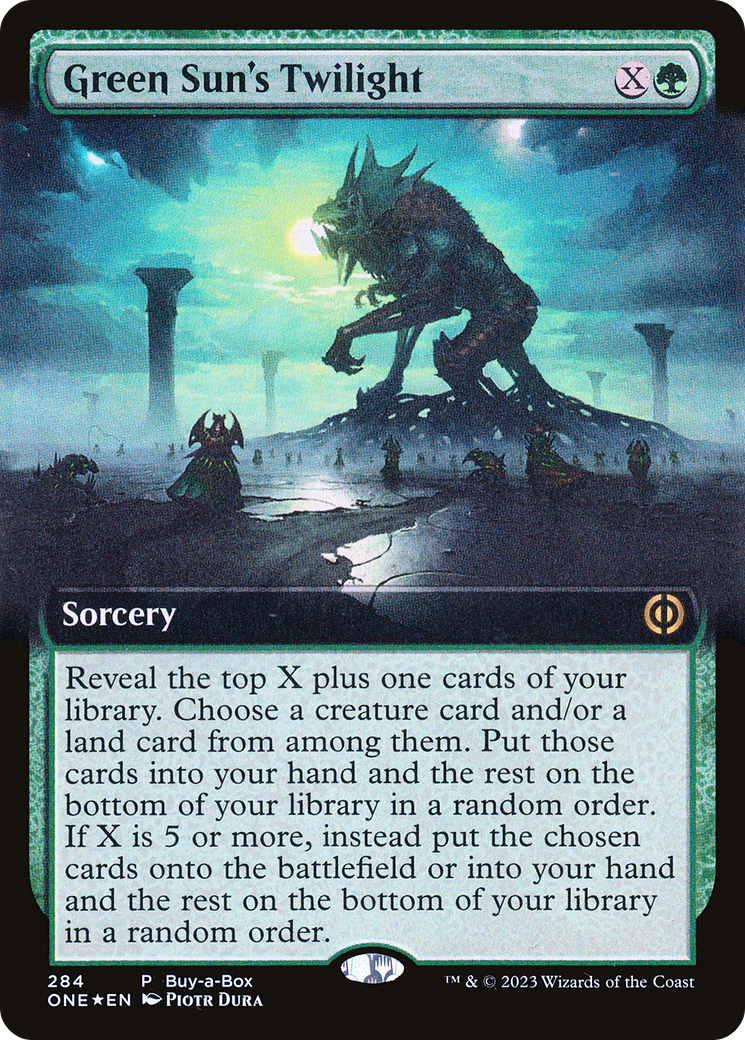 Green Sun's Twilight (Buy-A-Box) (Extended Art) [Phyrexia: All Will Be One] | Good Games Cannington