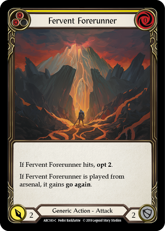 Fervent Forerunner (Yellow) [ARC183-C] 1st Edition Rainbow Foil | Good Games Cannington