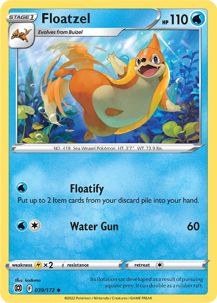 Floatzel (039/172) [Sword & Shield: Brilliant Stars] | Good Games Cannington