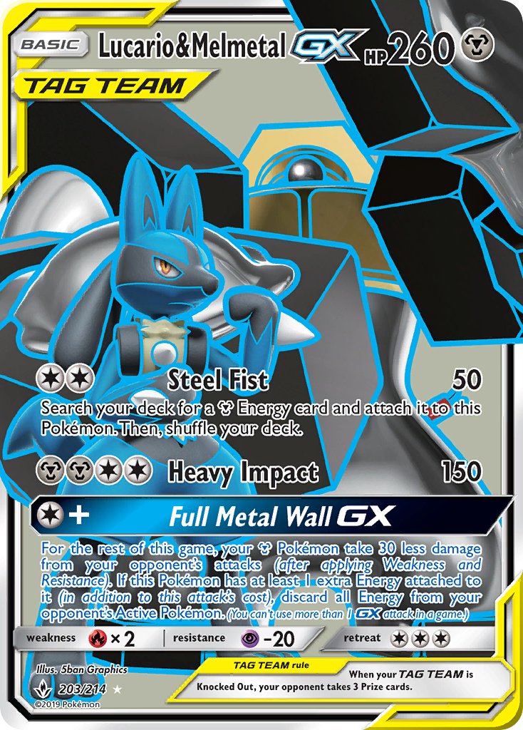 Lucario & Melmetal GX (203/214) [Sun & Moon: Unbroken Bonds] | Good Games Cannington