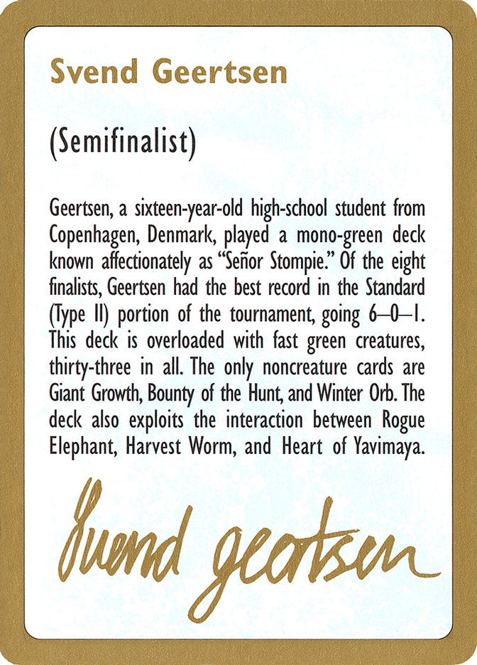Svend Geertsen Bio [World Championship Decks 1997] | Good Games Cannington