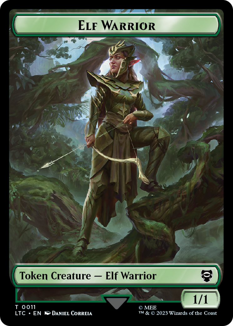 Elf Warrior // Bird Double Sided Token [The Lord of the Rings: Tales of Middle-Earth Commander Tokens] | Good Games Cannington