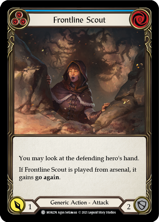 Frontline Scout (Blue) [MON274-RF] 1st Edition Rainbow Foil | Good Games Cannington