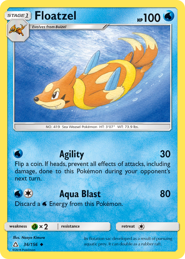 Floatzel (36/156) [Sun & Moon: Ultra Prism] | Good Games Cannington