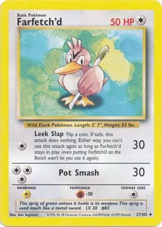 Farfetch'd (27/102) [Base Set Unlimited] | Good Games Cannington