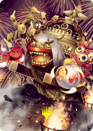 March of Reckless Joy Art Card (Gold-Stamped Signature) [Kamigawa: Neon Dynasty Art Series] | Good Games Cannington