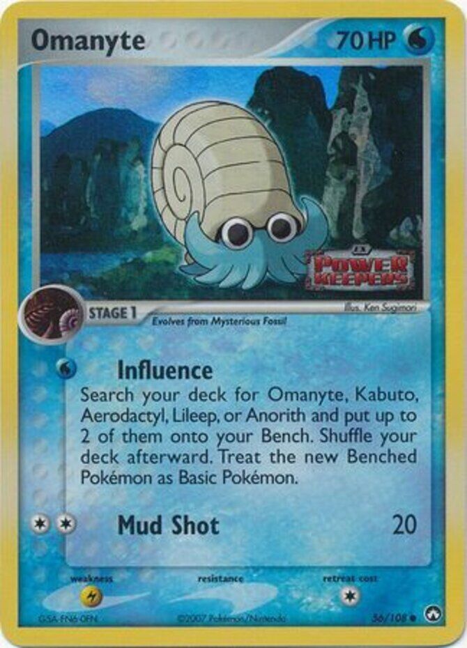Omanyte (56/108) (Stamped) [EX: Power Keepers] | Good Games Cannington