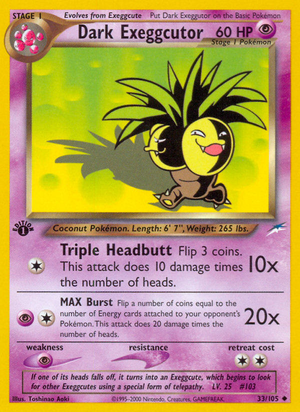Dark Exeggutor (33/105) [Neo Destiny 1st Edition] | Good Games Cannington