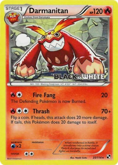 Darmanitan (25/114) (Prerelease Promo) [Black & White: Black Star Promos] | Good Games Cannington