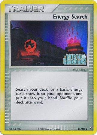 Energy Search (86/100) (Stamped) [EX: Crystal Guardians] | Good Games Cannington