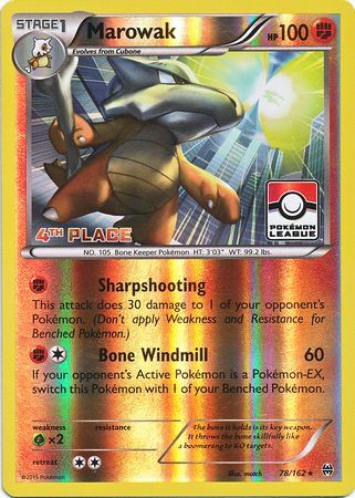 Marowak (78/162) (League Promo 4th Place) [XY: BREAKthrough] | Good Games Cannington