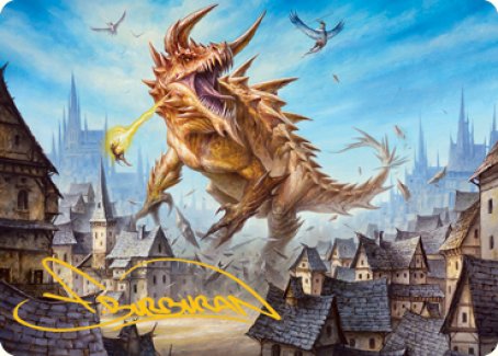 Tarrasque Art Card (Gold-Stamped Signature) [Dungeons & Dragons: Adventures in the Forgotten Realms Art Series] | Good Games Cannington