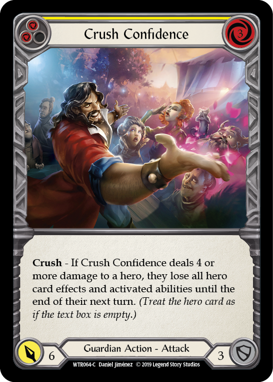 Crush Confidence (Yellow) [WTR064-C] Alpha Print Rainbow Foil | Good Games Cannington