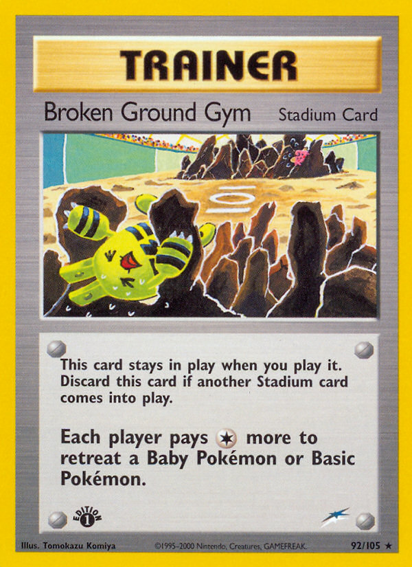 Broken Ground Gym (92/105) [Neo Destiny 1st Edition] | Good Games Cannington