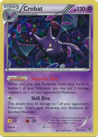 Crobat (33/119) (Cosmos Holo) [XY: Phantom Forces] | Good Games Cannington