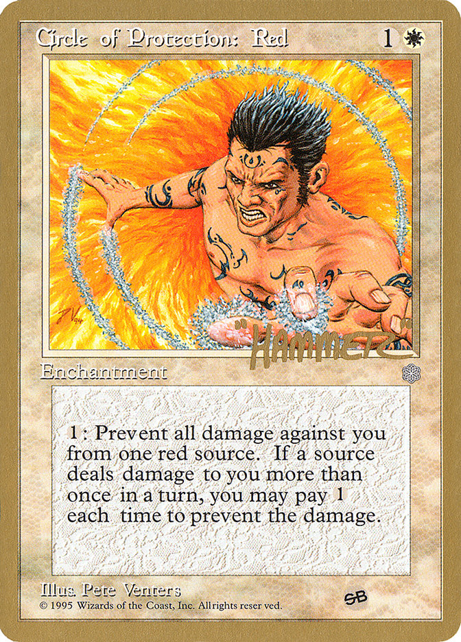 Circle of Protection: Red (Shawn "Hammer" Regnier) (SB) [Pro Tour Collector Set] | Good Games Cannington