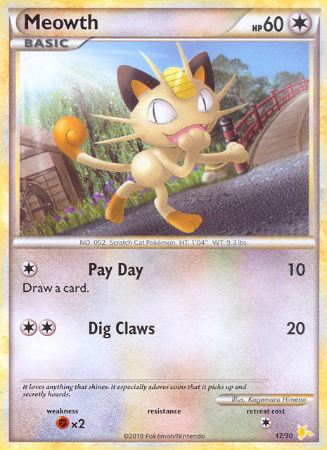 Meowth (12/30) [HeartGold & SoulSilver: Trainer Kit - Raichu] | Good Games Cannington