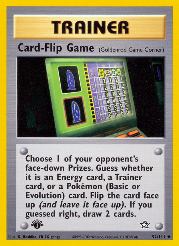 Card-Flip Game (92/111) [Neo Genesis 1st Edition] | Good Games Cannington