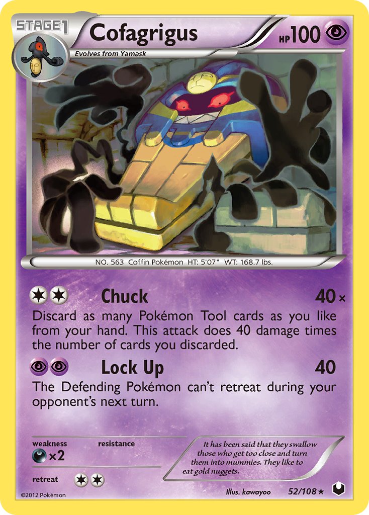 Cofagrigus (52/108) (Cracked Ice Holo) (Theme Deck Exclusive) [Black & White: Dark Explorers] | Good Games Cannington
