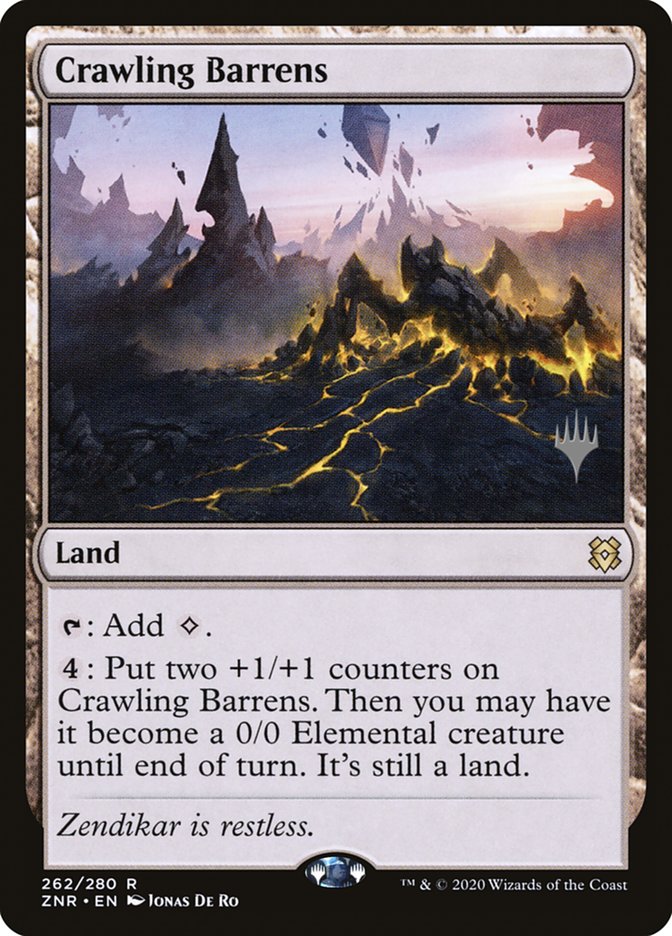 Crawling Barrens (Promo Pack) [Zendikar Rising Promos] | Good Games Cannington