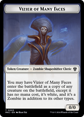 Vizier of Many Faces // Zombie Double-Sided Token [Murders at Karlov Manor Commander Tokens] | Good Games Cannington