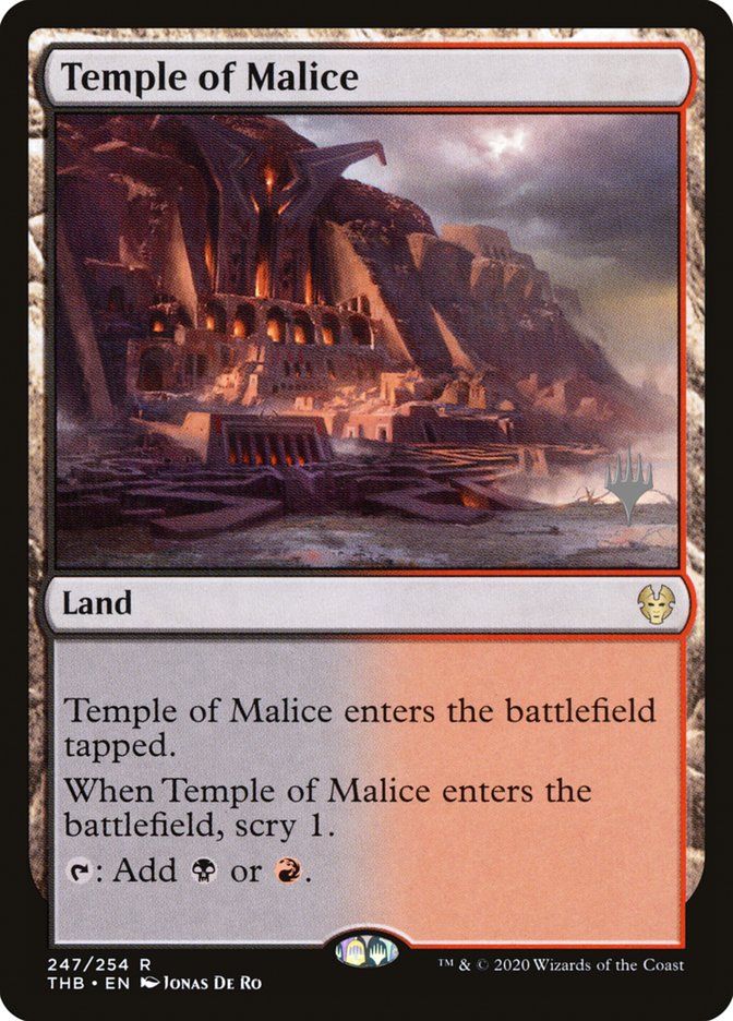 Temple of Malice (Promo Pack) [Theros Beyond Death Promos] | Good Games Cannington