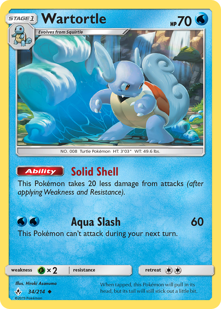 Wartortle (34/214) [Sun & Moon: Unbroken Bonds] | Good Games Cannington