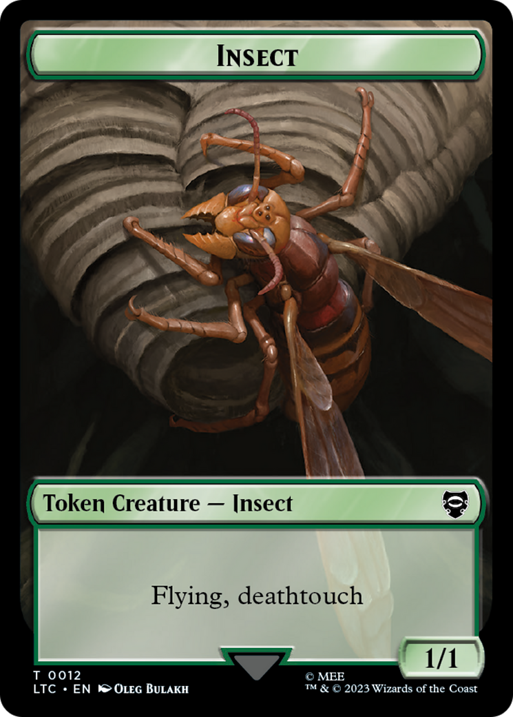 Elf Warrior // Insect Double Sided Token [The Lord of the Rings: Tales of Middle-Earth Commander Tokens] | Good Games Cannington
