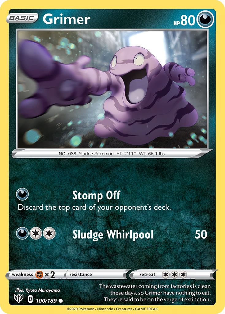 Grimer (100/189) [Sword & Shield: Darkness Ablaze] | Good Games Cannington