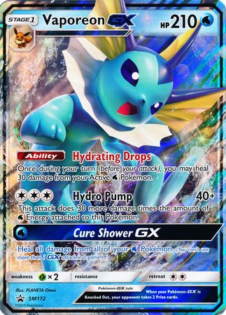 Vaporeon GX (SM172) (Jumbo Card) [Sun & Moon: Black Star Promos] | Good Games Cannington