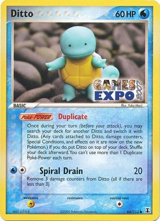 Ditto (64/113) (Games Expo Exclusive) [EX: Delta Species] | Good Games Cannington