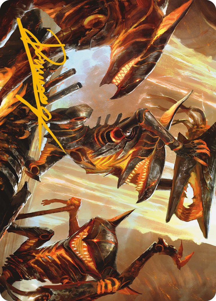 Gleeful Demolition Art Card (Gold-Stamped Signature) [Phyrexia: All Will Be One Art Series] | Good Games Cannington