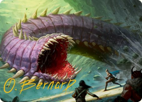 Purple Worm Art Card (Gold-Stamped Signature) [Dungeons & Dragons: Adventures in the Forgotten Realms Art Series] | Good Games Cannington