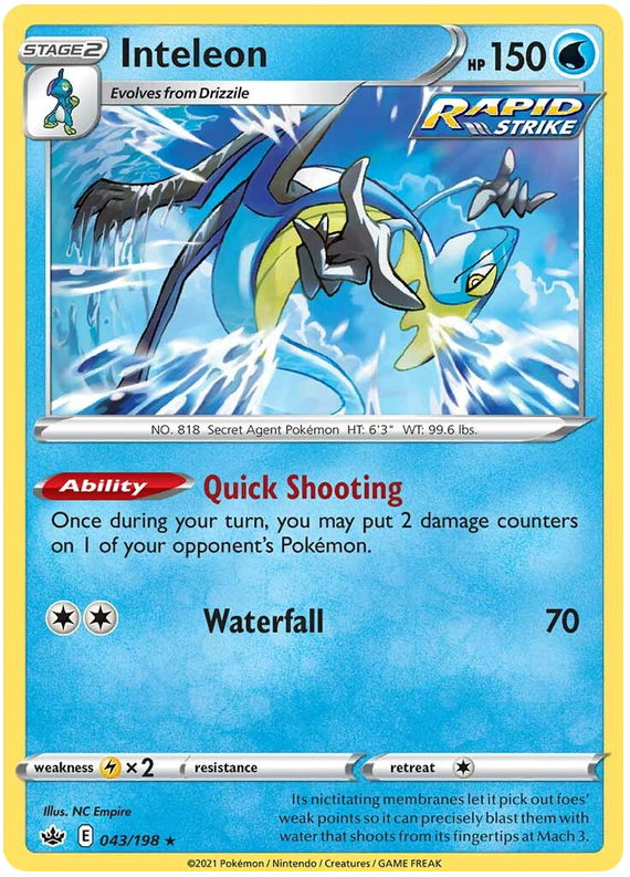 Inteleon (043/198) (Theme Deck Exclusive) [Sword & Shield: Chilling Reign] | Good Games Cannington