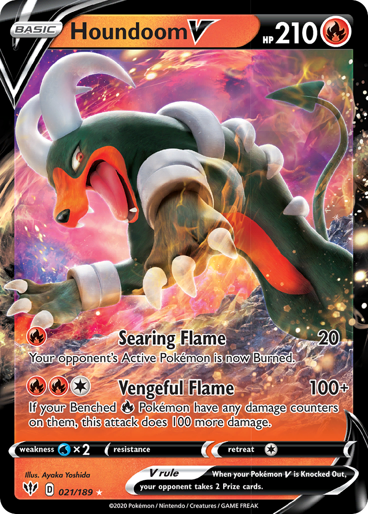 Houndoom V (021/189) [Sword & Shield: Darkness Ablaze] | Good Games Cannington