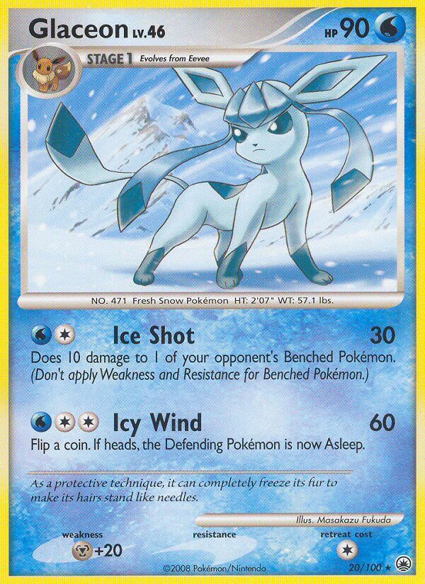 Glaceon (20/100) (Theme Deck Exclusive) [Diamond & Pearl: Majestic Dawn] | Good Games Cannington