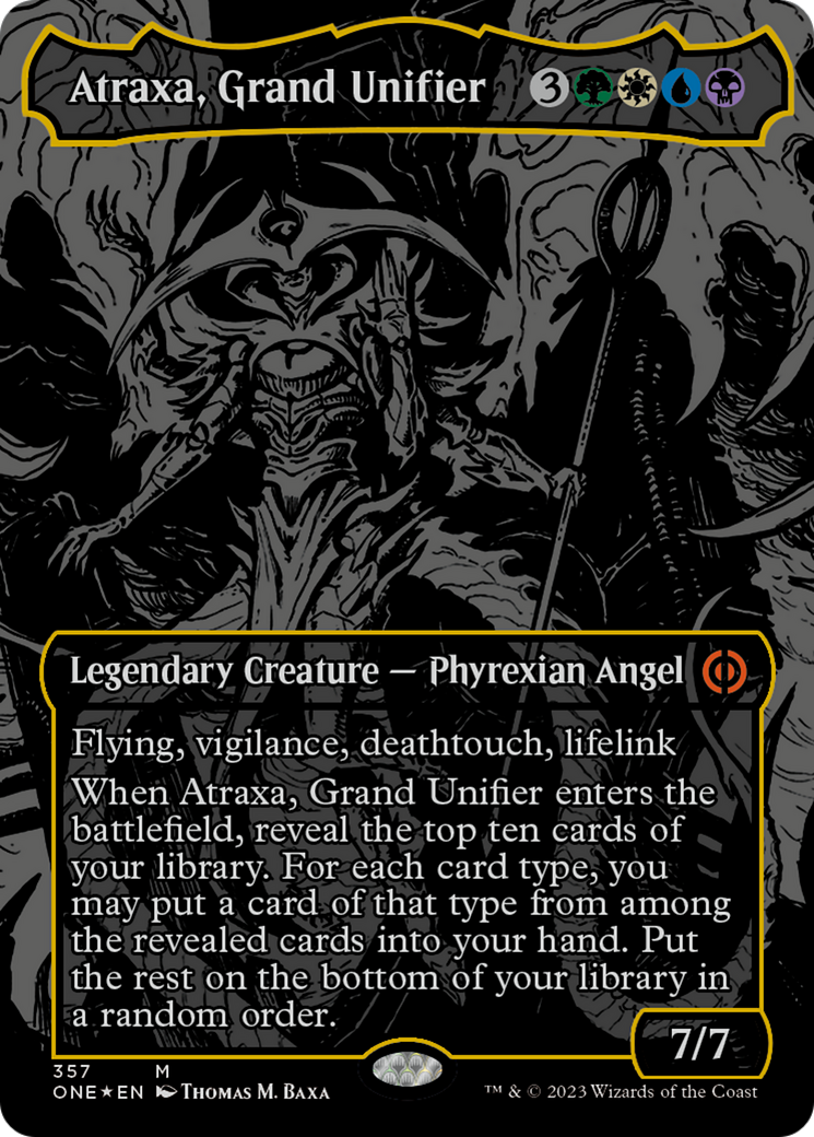 Atraxa, Grand Unifier (Oil Slick Raised Foil) [Phyrexia: All Will Be One] | Good Games Cannington