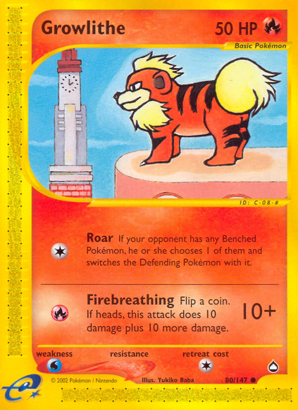 Growlithe (80/147) [Aquapolis] | Good Games Cannington