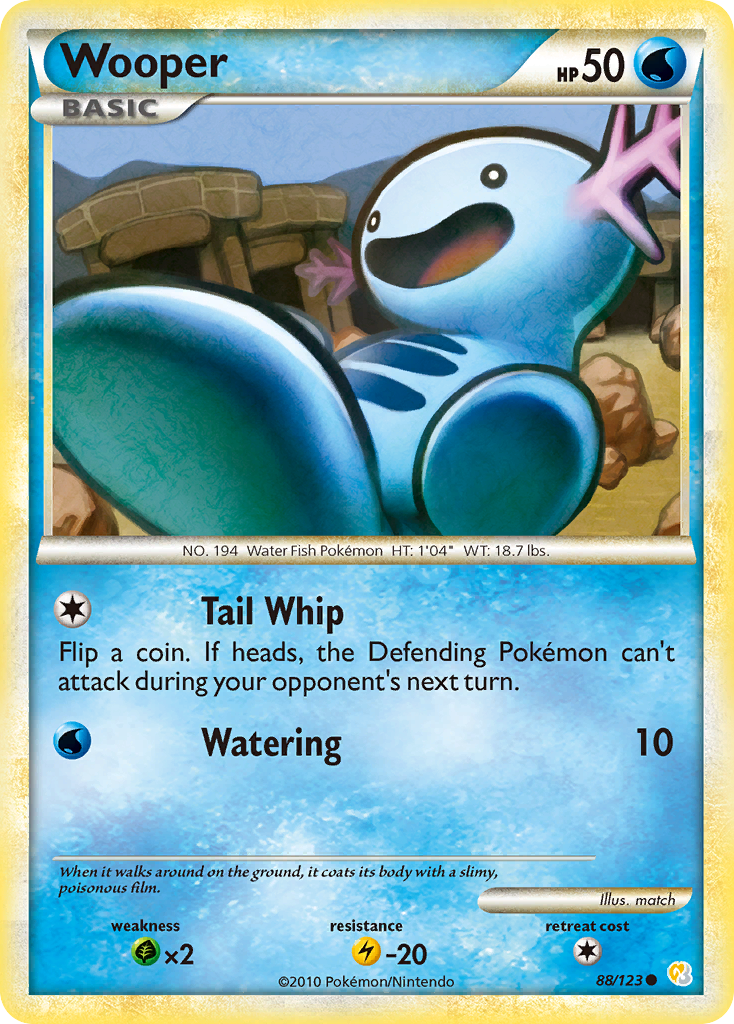 Wooper (88/123) [HeartGold & SoulSilver: Base Set] | Good Games Cannington