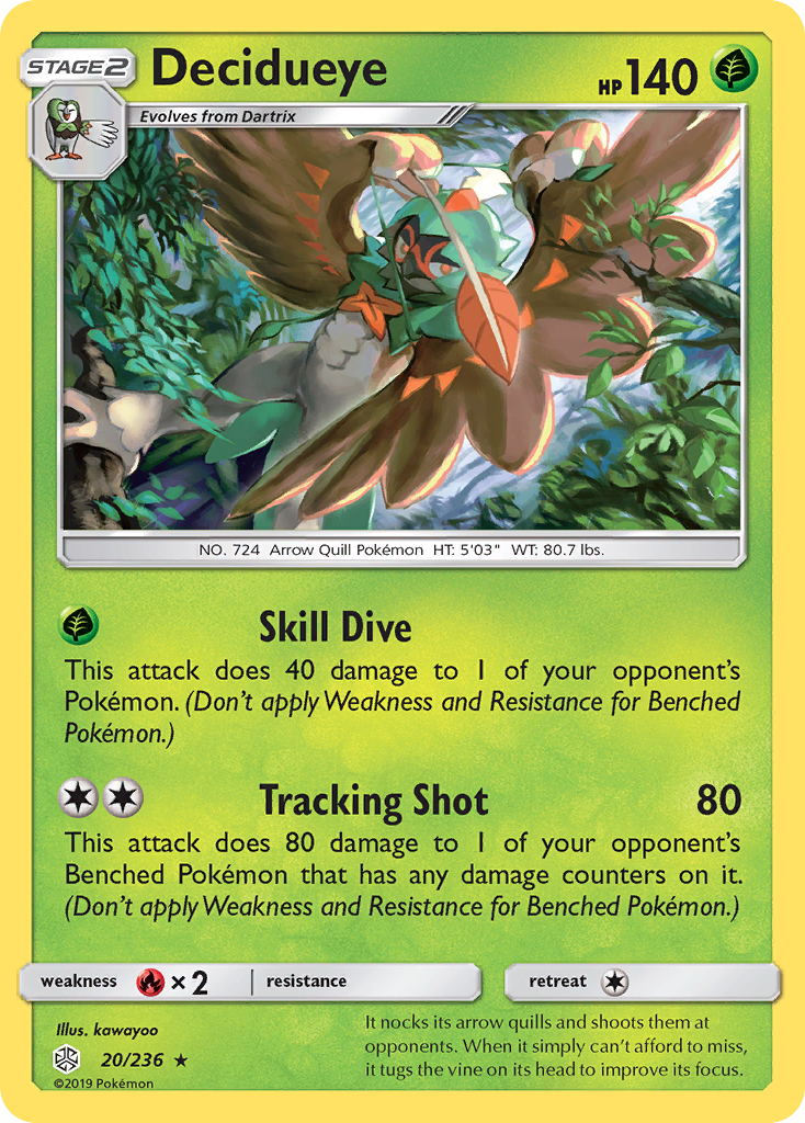 Decidueye (20/236) [Sun & Moon: Cosmic Eclipse] | Good Games Cannington