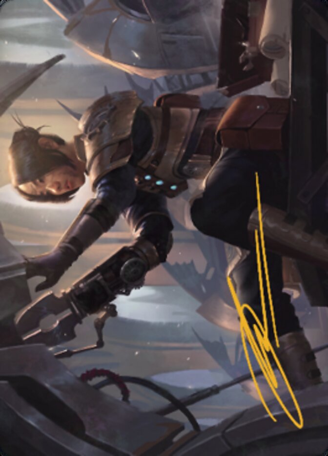 Thopter Mechanic Art Card (Gold-Stamped Signature) [The Brothers' War Art Series] | Good Games Cannington