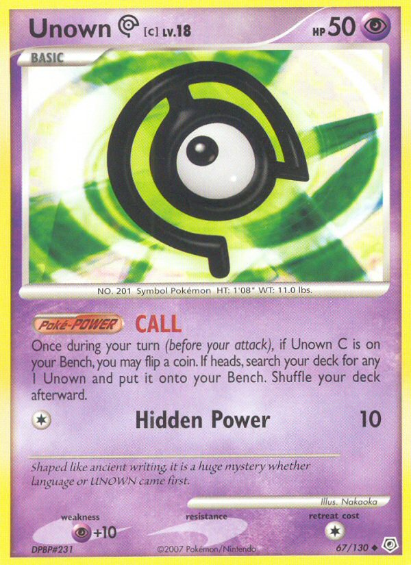 Unown C (67/130) [Diamond & Pearl: Base Set] | Good Games Cannington