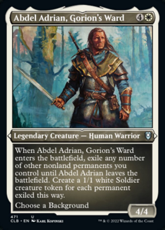 Abdel Adrian, Gorion's Ward (Foil Etched) [Commander Legends: Battle for Baldur's Gate] | Good Games Cannington