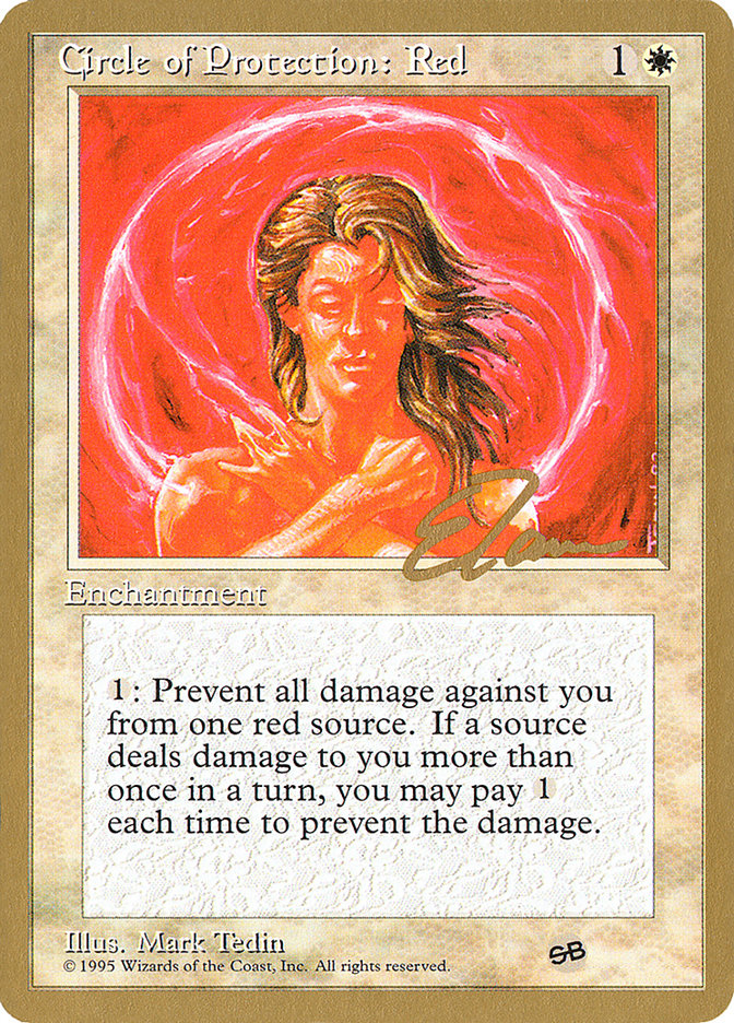 Circle of Protection: Red (Eric Tam) (SB) [Pro Tour Collector Set] | Good Games Cannington