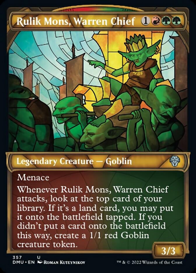 Rulik Mons, Warren Chief (Showcase Textured) [Dominaria United] | Good Games Cannington