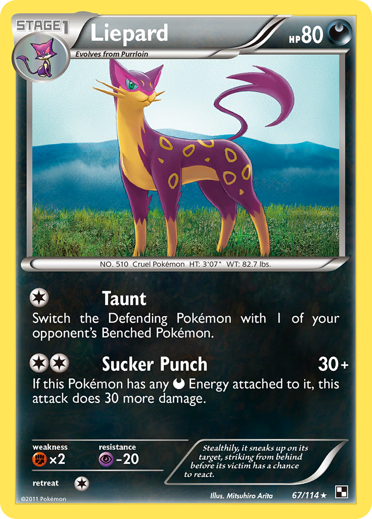 Liepard (67/114) [Black & White: Base Set] | Good Games Cannington