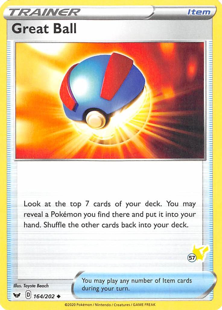 Great Ball (164/202) (Pikachu Stamp #57) [Battle Academy 2022] | Good Games Cannington