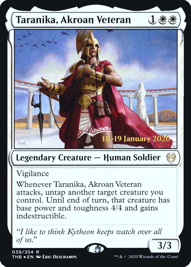 Taranika, Akroan Veteran [Theros Beyond Death Prerelease Promos] | Good Games Cannington