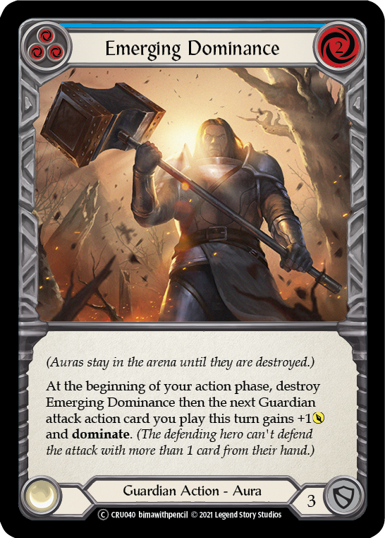 Emerging Dominance (Blue) [U-CRU040-RF] Unlimited Rainbow Foil | Good Games Cannington